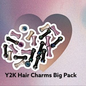 BIG PACK— Y2k 90s metallic hair charm clips